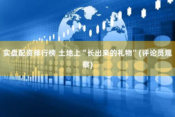 实盘配资排行榜 土地上“长出来的礼物”(评论员观察)