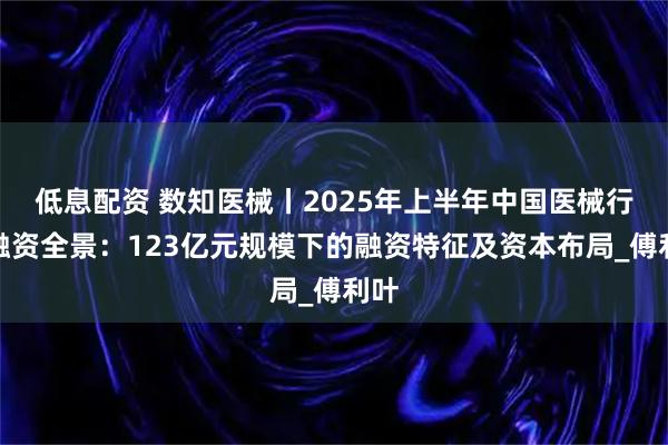 低息配资 数知医械丨2025年上半年中国医械行业融资全景：123亿元规模下的融资特征及资本布局_傅利叶