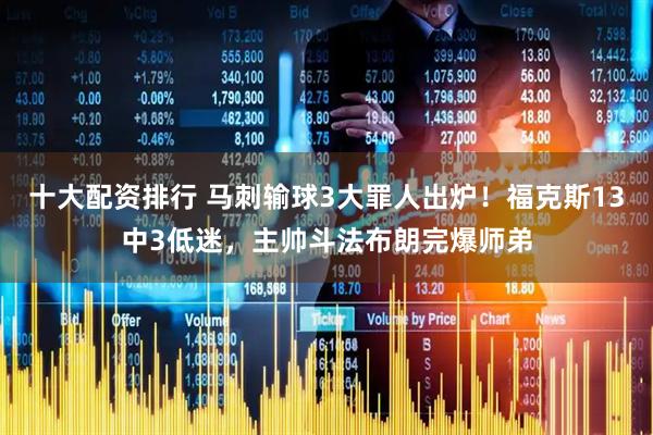 十大配资排行 马刺输球3大罪人出炉！福克斯13中3低迷，主帅斗法布朗完爆师弟